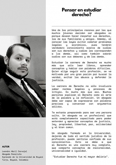 Pensar en estudiar Derecho.?